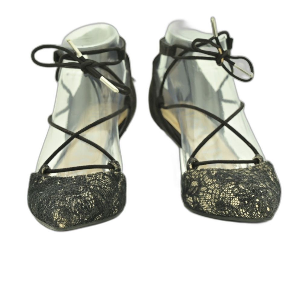 Sam and Libby Omni Ghillie Black Lace Up Zipper Back Heels Size 6.5